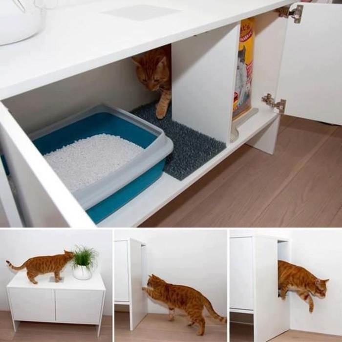 Enclosed Litter Box with Lid, X-Large Foldable Cat Litter Box, Covered ...
