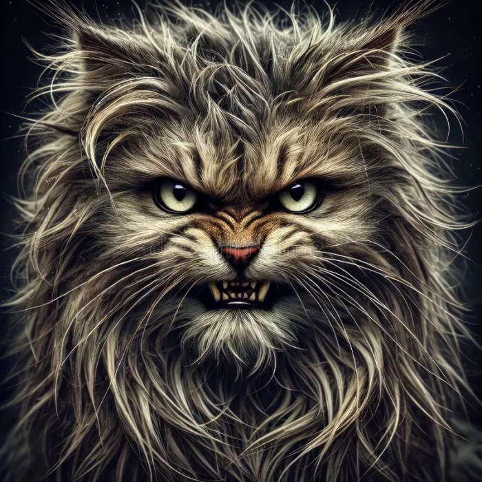 Grumpy Angry Cat Portrait: Close-up of a Feline with a Furious ...