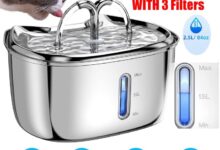 Stainless Steel Cat Water Fountain 11L USB Charge For Dishwasher ...