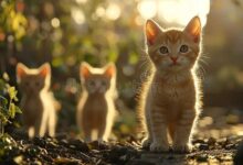 Cute Orange Tabby Kittens Adorable Feline Pets Kitten Portrait Isolated ...