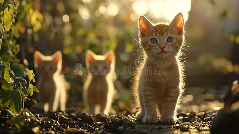 Cute Orange Tabby Kittens Adorable Feline Pets Kitten Portrait Isolated ...